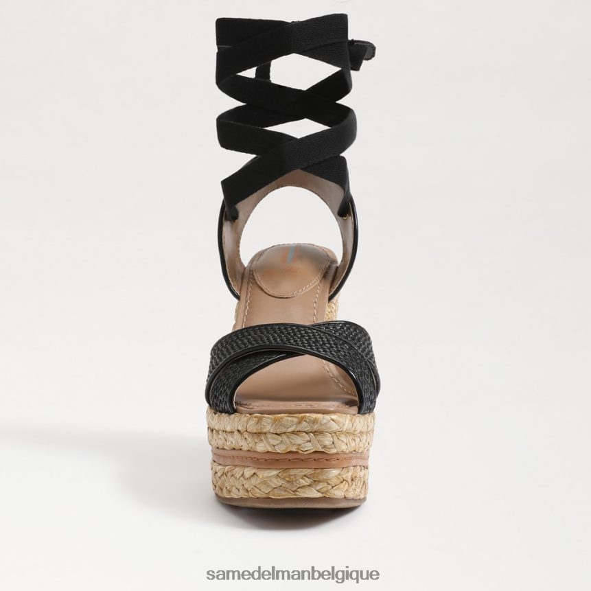 sandale compensée espadrille vaughn Sam Edelman femmes tissage noir JZ0XZ0245 chaussure