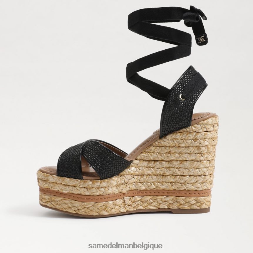 sandale compensée espadrille vaughn Sam Edelman femmes tissage noir JZ0XZ0245 chaussure