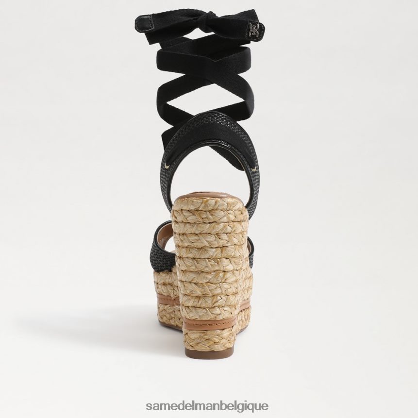 sandale compensée espadrille vaughn Sam Edelman femmes tissage noir JZ0XZ0245 chaussure