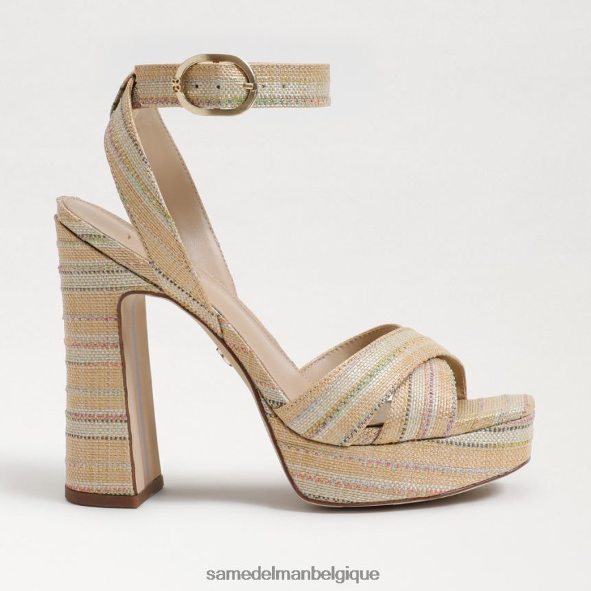 sandale à plateforme Kayna Sam Edelman femmes raphia multi naturel JZ0XZ0510 chaussure