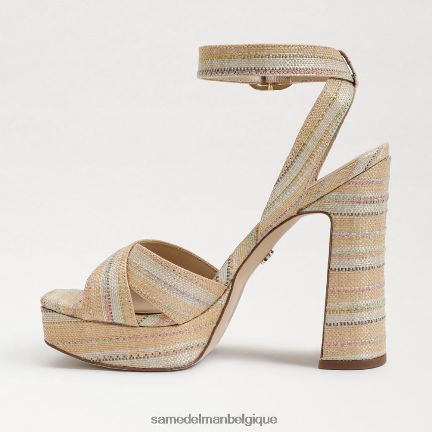 sandale à plateforme Kayna Sam Edelman femmes raphia multi naturel JZ0XZ0510 chaussure