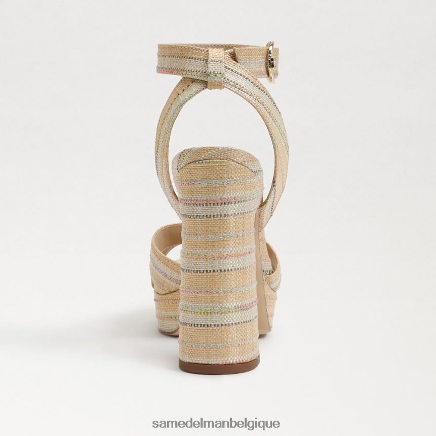 sandale à plateforme Kayna Sam Edelman femmes raphia multi naturel JZ0XZ0510 chaussure