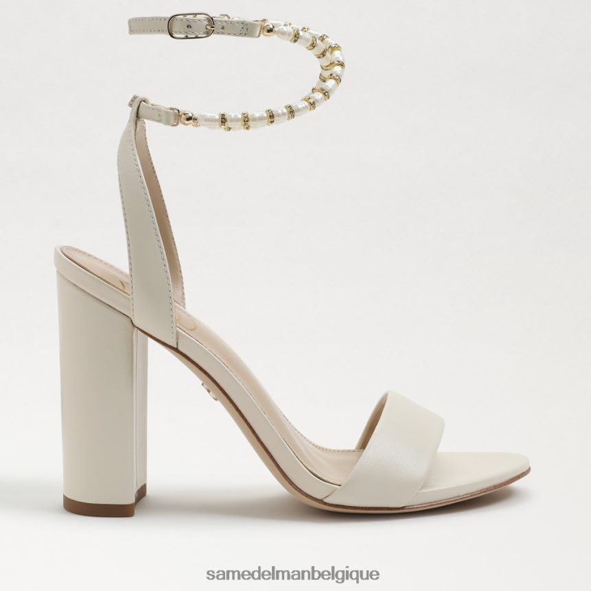 sandale à talon bloc yanelli Sam Edelman femmes cuir ivoire moderne JZ0XZ0857 chaussure