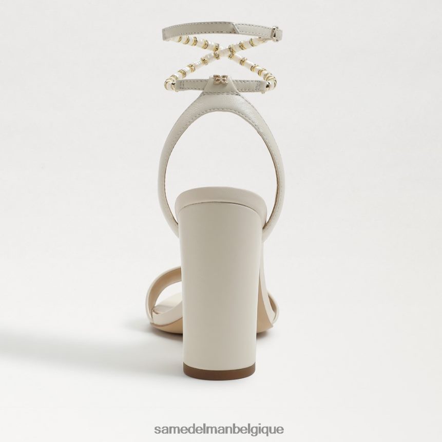sandale à talon bloc yanelli Sam Edelman femmes cuir ivoire moderne JZ0XZ0857 chaussure