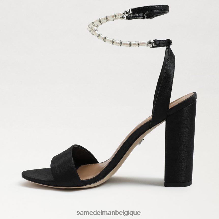 sandale à talon bloc yanelli Sam Edelman femmes soie noire JZ0XZ0855 chaussure