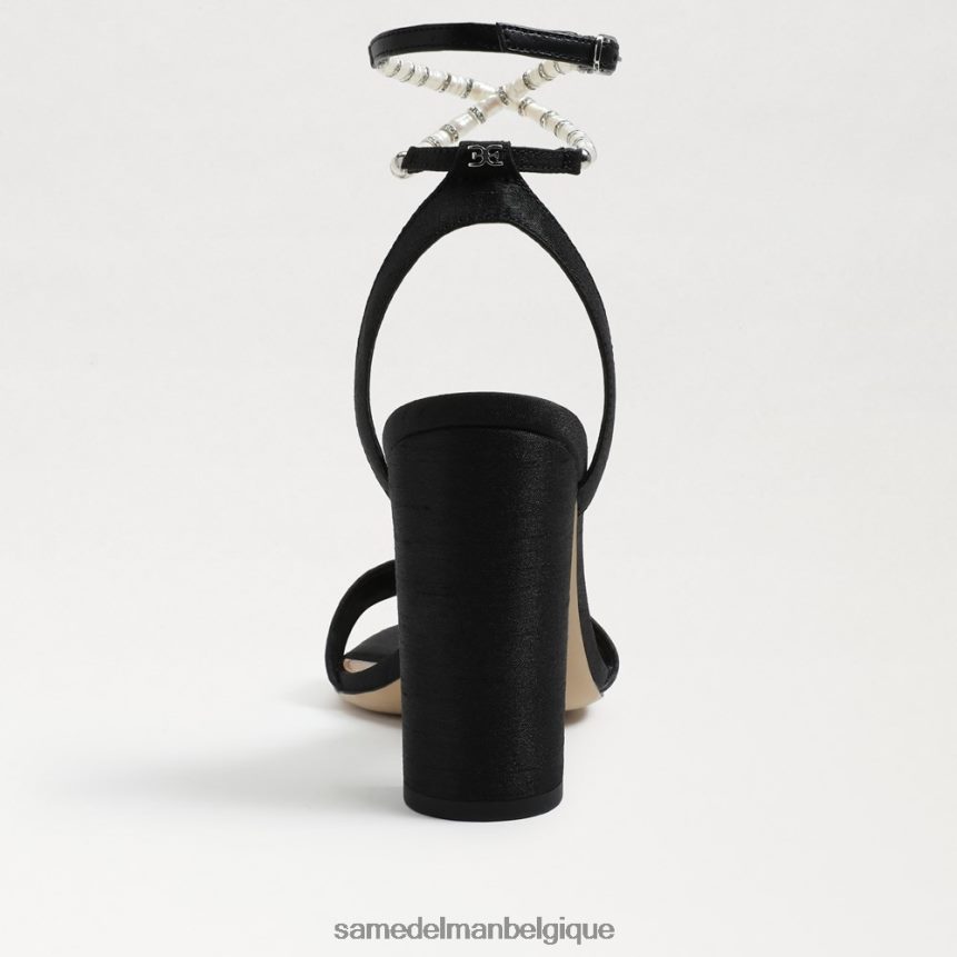 sandale à talon bloc yanelli Sam Edelman femmes soie noire JZ0XZ0855 chaussure