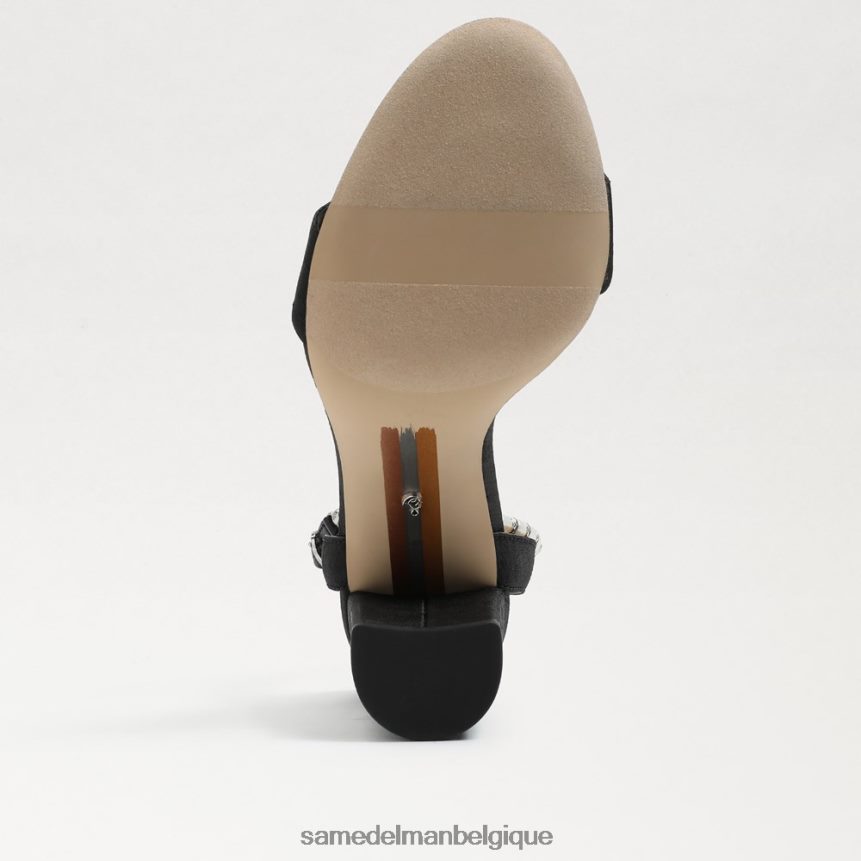 sandale à talon bloc yanelli Sam Edelman femmes soie noire JZ0XZ0855 chaussure