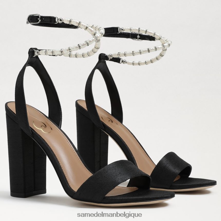 sandale à talon bloc yanelli Sam Edelman femmes soie noire JZ0XZ0855 chaussure