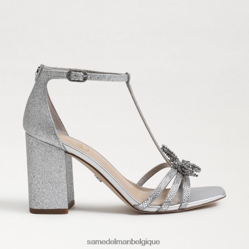 sandale à talon carré donnie Sam Edelman femmes argent doux JZ0XZ0692 chaussure
