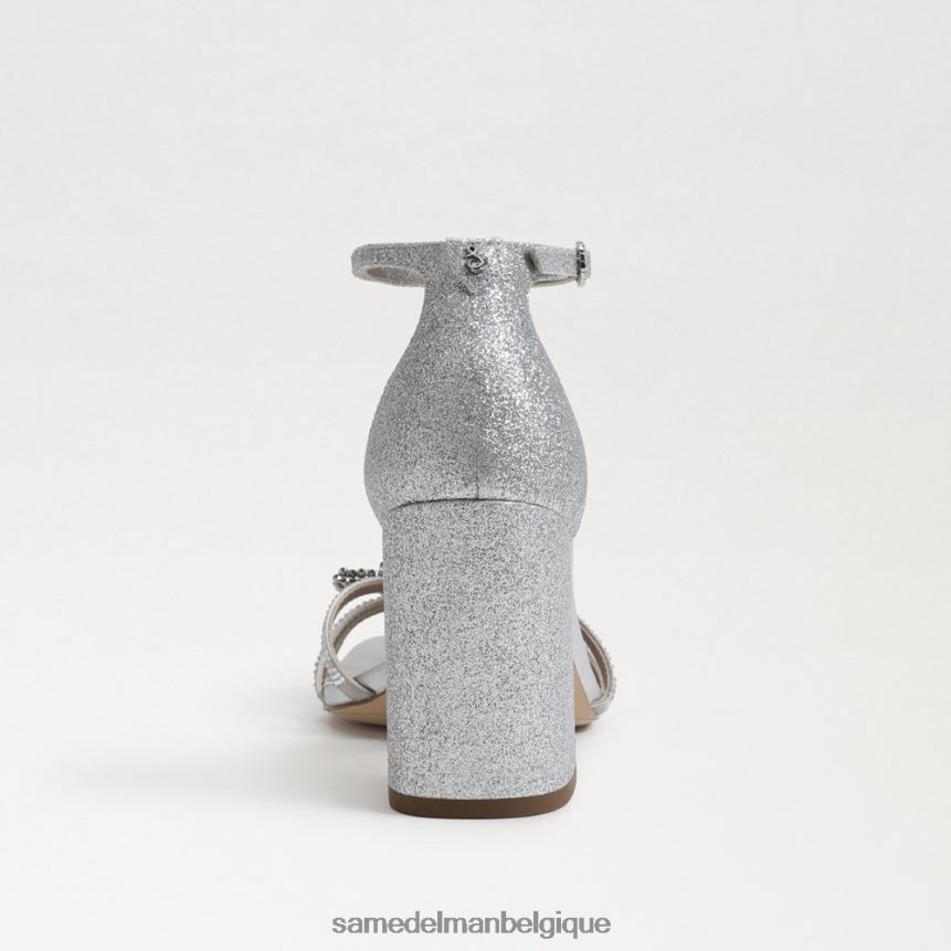 sandale à talon carré donnie Sam Edelman femmes argent doux JZ0XZ0692 chaussure