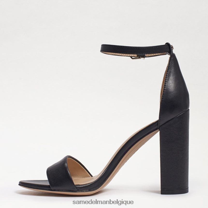 sandale à talon carré yaro Sam Edelman femmes Cuir noir JZ0XZ0325 chaussure