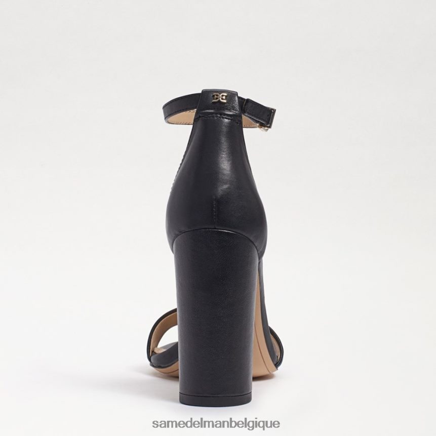 sandale à talon carré yaro Sam Edelman femmes Cuir noir JZ0XZ0325 chaussure