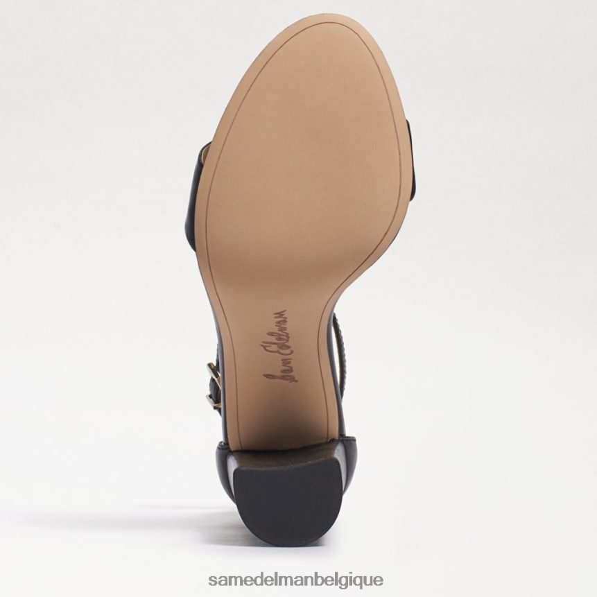 sandale à talon carré yaro Sam Edelman femmes Cuir noir JZ0XZ0325 chaussure