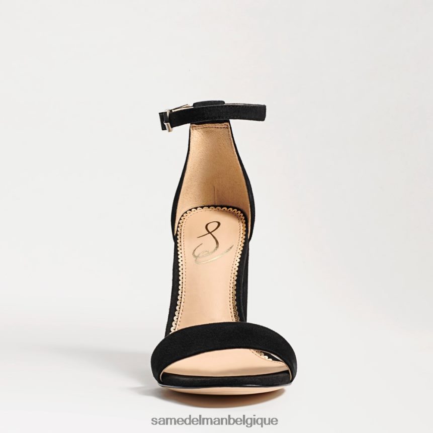 sandale à talon carré yaro Sam Edelman femmes Suède noir JZ0XZ0338 chaussure