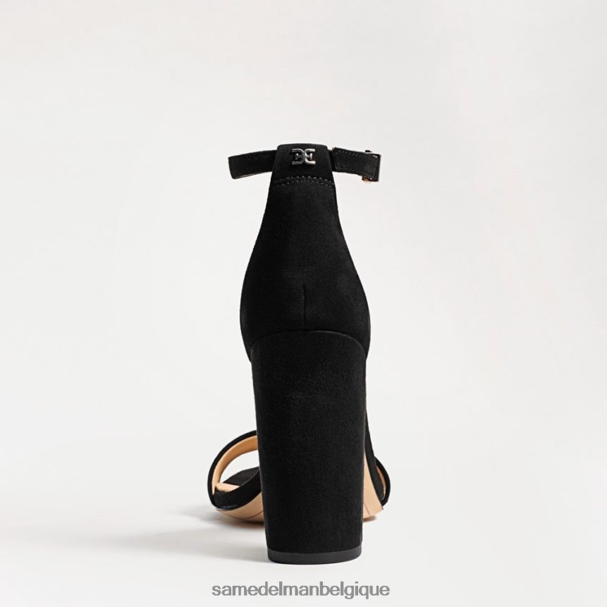 sandale à talon carré yaro Sam Edelman femmes Suède noir JZ0XZ0338 chaussure
