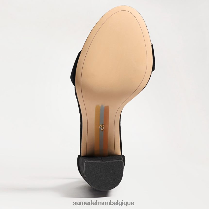 sandale à talon carré yaro Sam Edelman femmes Suède noir JZ0XZ0338 chaussure
