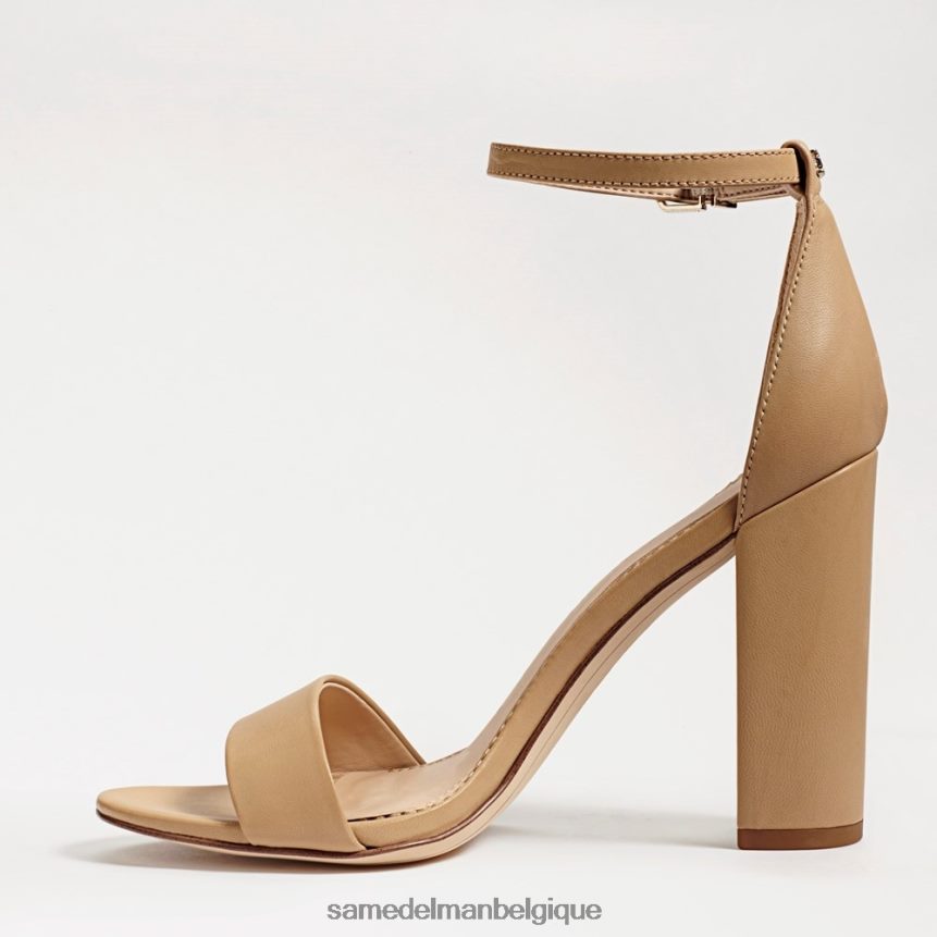 sandale à talon carré yaro Sam Edelman femmes cuir beige souple JZ0XZ0326 chaussure