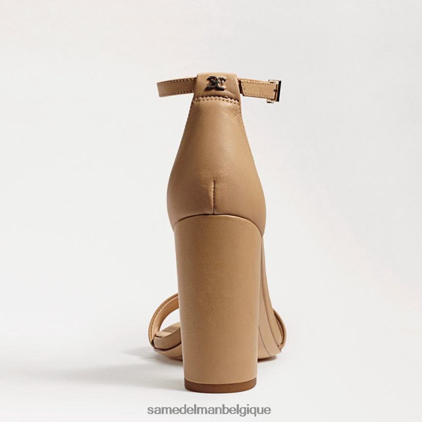 sandale à talon carré yaro Sam Edelman femmes cuir beige souple JZ0XZ0326 chaussure