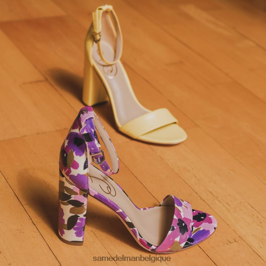 sandale à talon carré yaro Sam Edelman femmes cuir beige souple JZ0XZ0326 chaussure