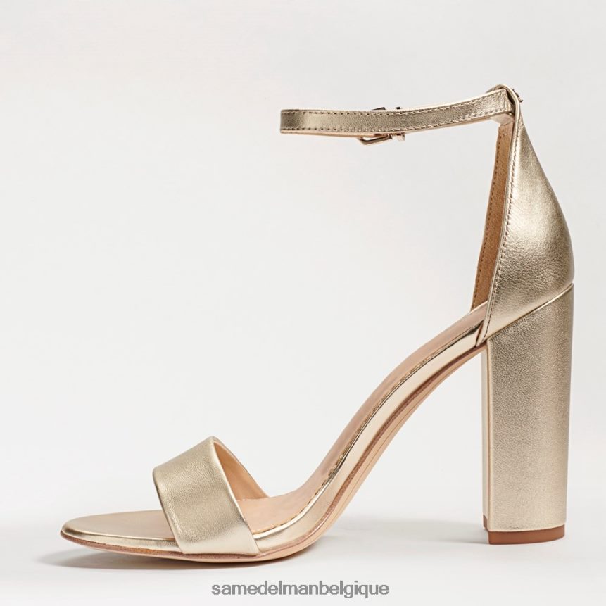 sandale à talon carré yaro Sam Edelman femmes cuir doré clair JZ0XZ0324 chaussure
