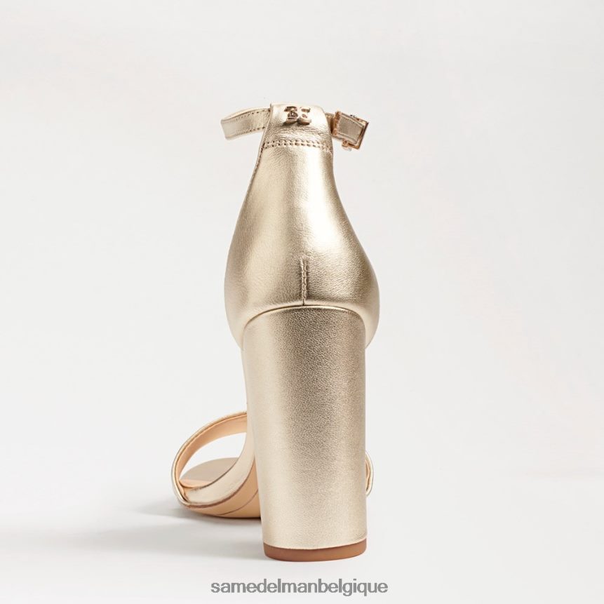 sandale à talon carré yaro Sam Edelman femmes cuir doré clair JZ0XZ0324 chaussure