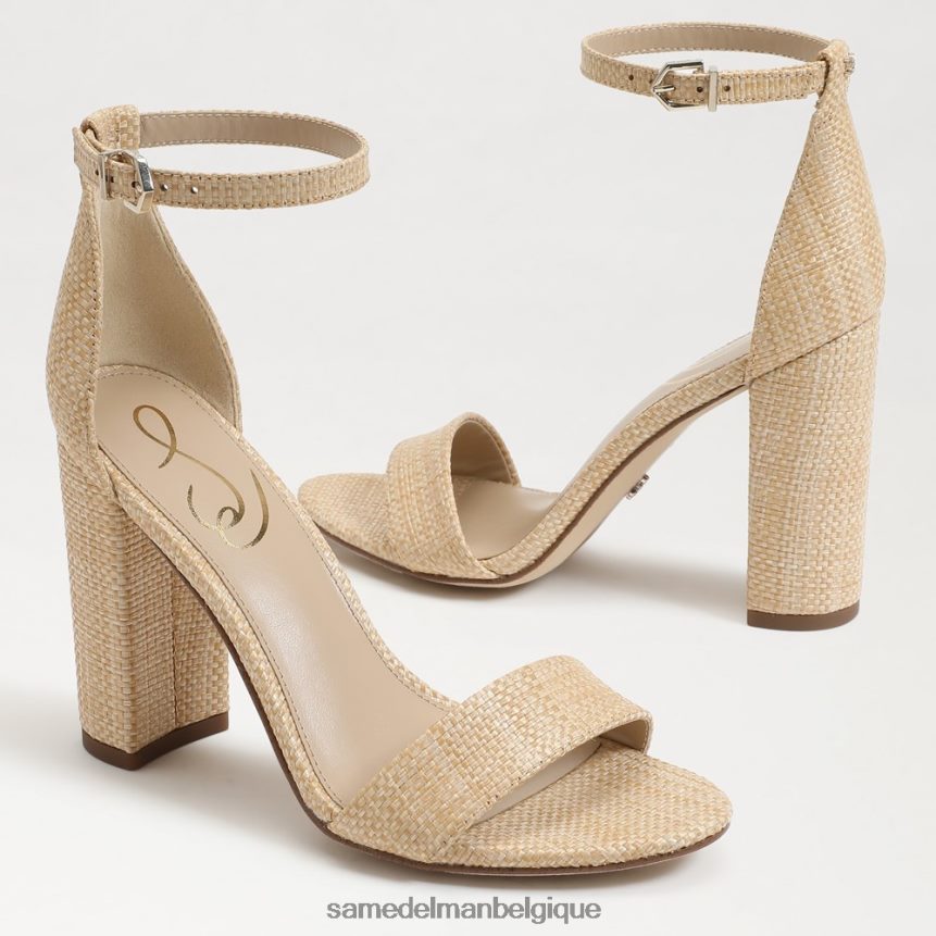 sandale à talon carré yaro Sam Edelman femmes hêtre blanchi JZ0XZ0322 chaussure