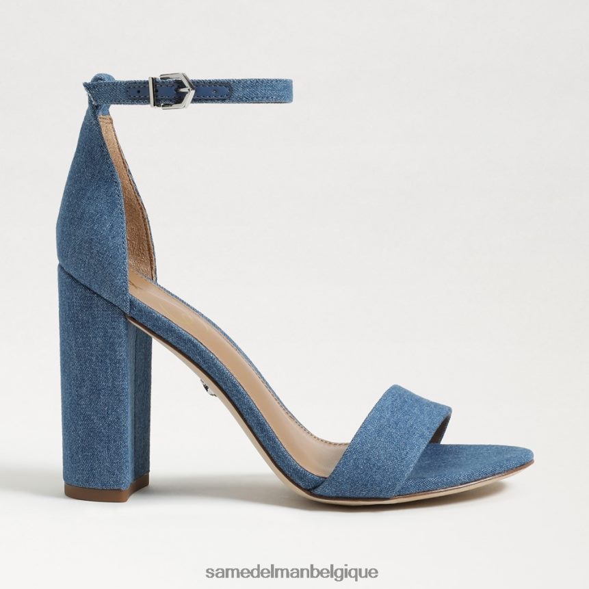 sandale à talon carré yaro Sam Edelman femmes indigo lavé JZ0XZ0320 chaussure
