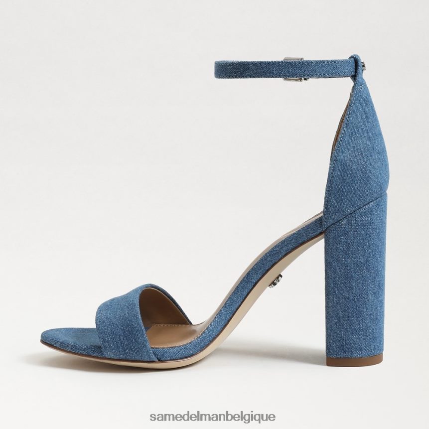 sandale à talon carré yaro Sam Edelman femmes indigo lavé JZ0XZ0320 chaussure