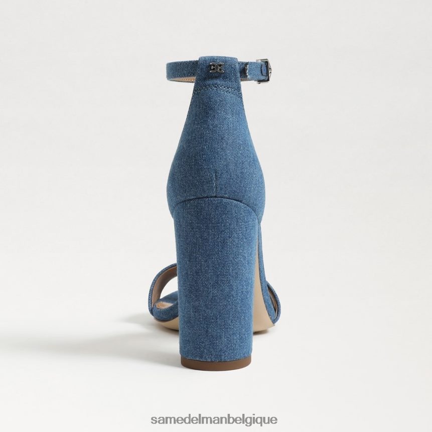 sandale à talon carré yaro Sam Edelman femmes indigo lavé JZ0XZ0320 chaussure
