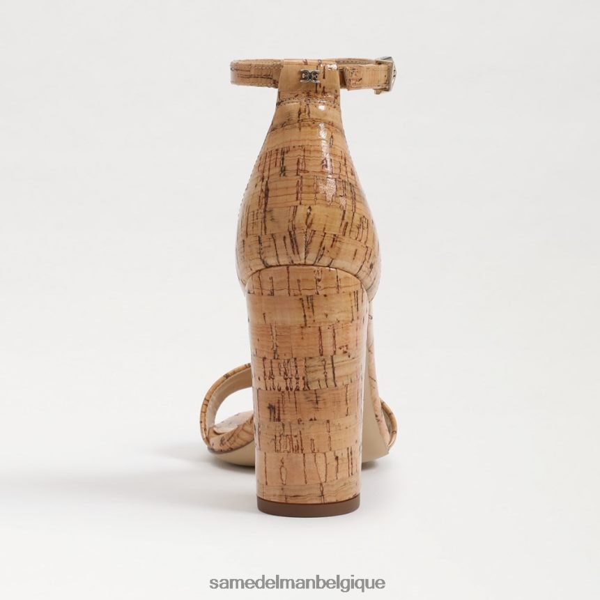 sandale à talon carré yaro Sam Edelman femmes liège naturel JZ0XZ0334 chaussure