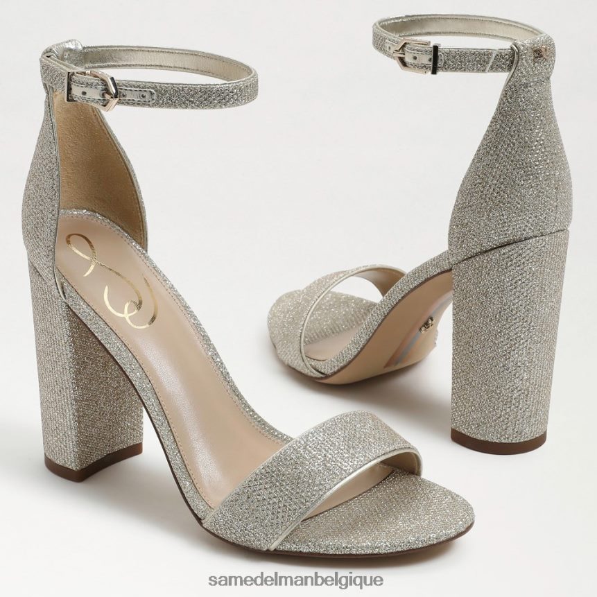 sandale à talon carré yaro Sam Edelman femmes maille dorée claire JZ0XZ0319 chaussure