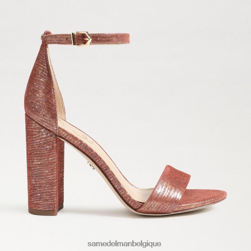 sandale à talon carré yaro Sam Edelman femmes rose rouille JZ0XZ0331 chaussure