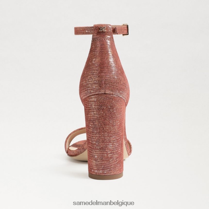 sandale à talon carré yaro Sam Edelman femmes rose rouille JZ0XZ0331 chaussure