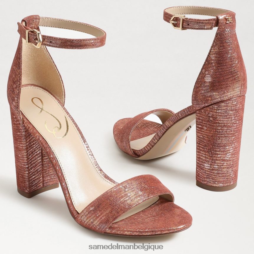 sandale à talon carré yaro Sam Edelman femmes rose rouille JZ0XZ0331 chaussure