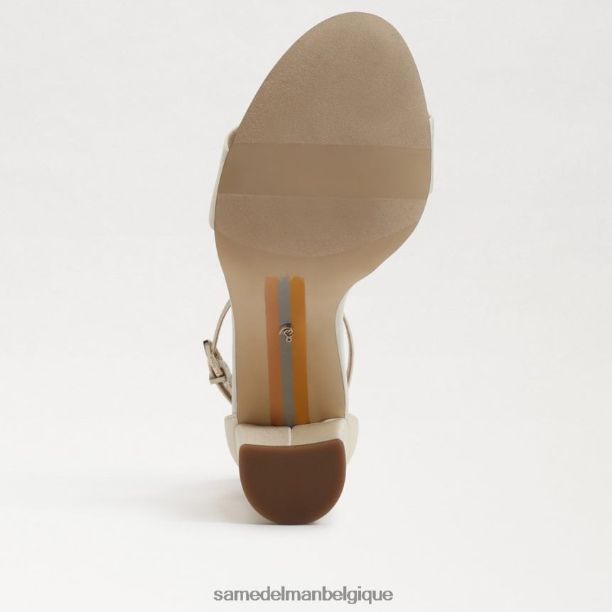 sandale à talon carré yaro Sam Edelman femmes soie ivoire perlé JZ0XZ0321 chaussure