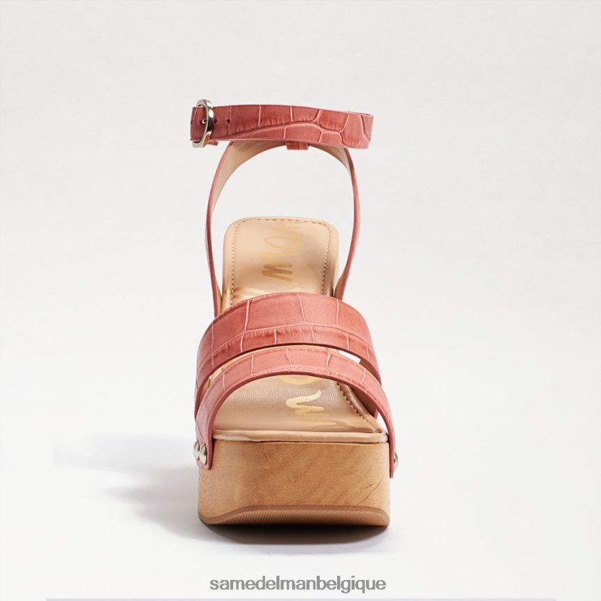 sandale à talon plateforme rosalind Sam Edelman femmes croco terra rose JZ0XZ0801 chaussure