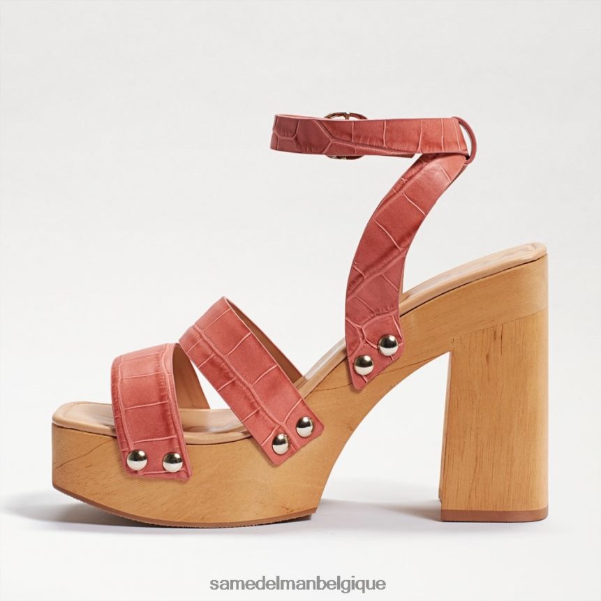 sandale à talon plateforme rosalind Sam Edelman femmes croco terra rose JZ0XZ0801 chaussure