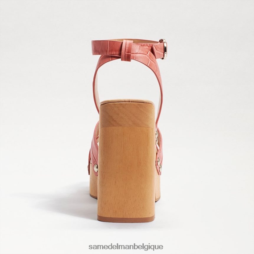 sandale à talon plateforme rosalind Sam Edelman femmes croco terra rose JZ0XZ0801 chaussure