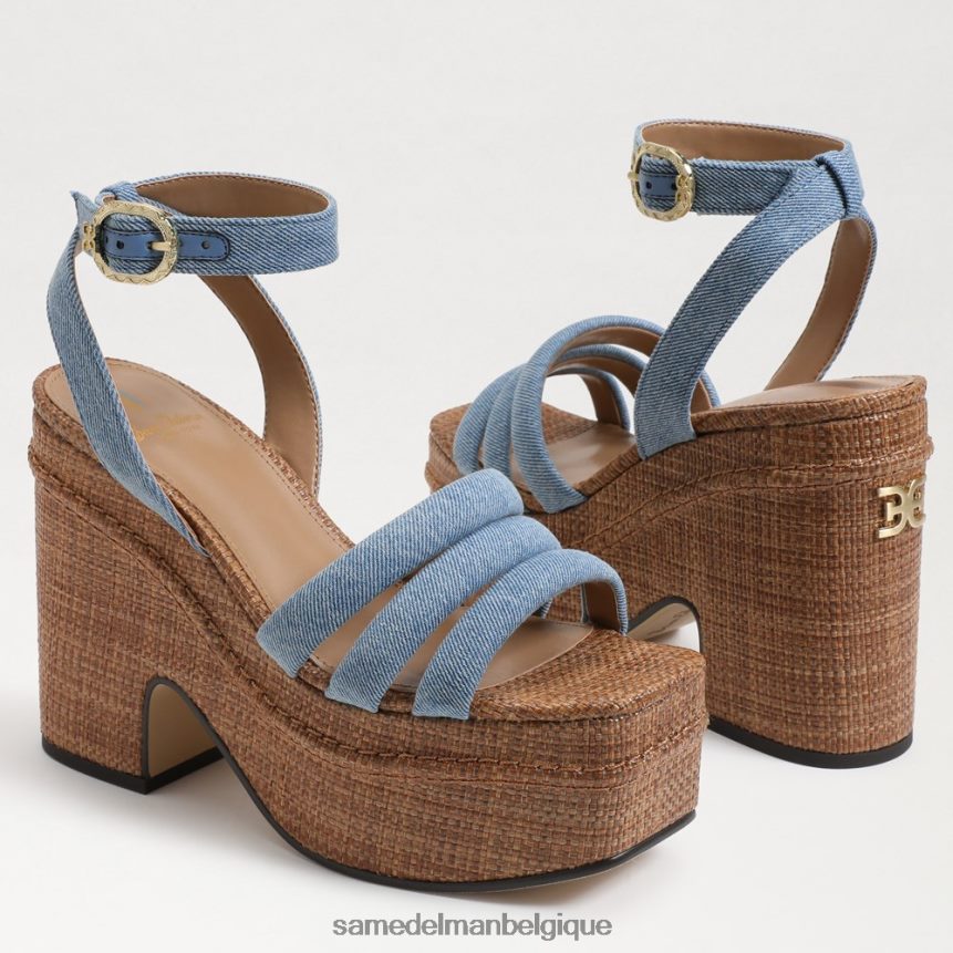 sandale à talon plateforme tibby Sam Edelman femmes bleu montrose JZ0XZ0437 chaussure