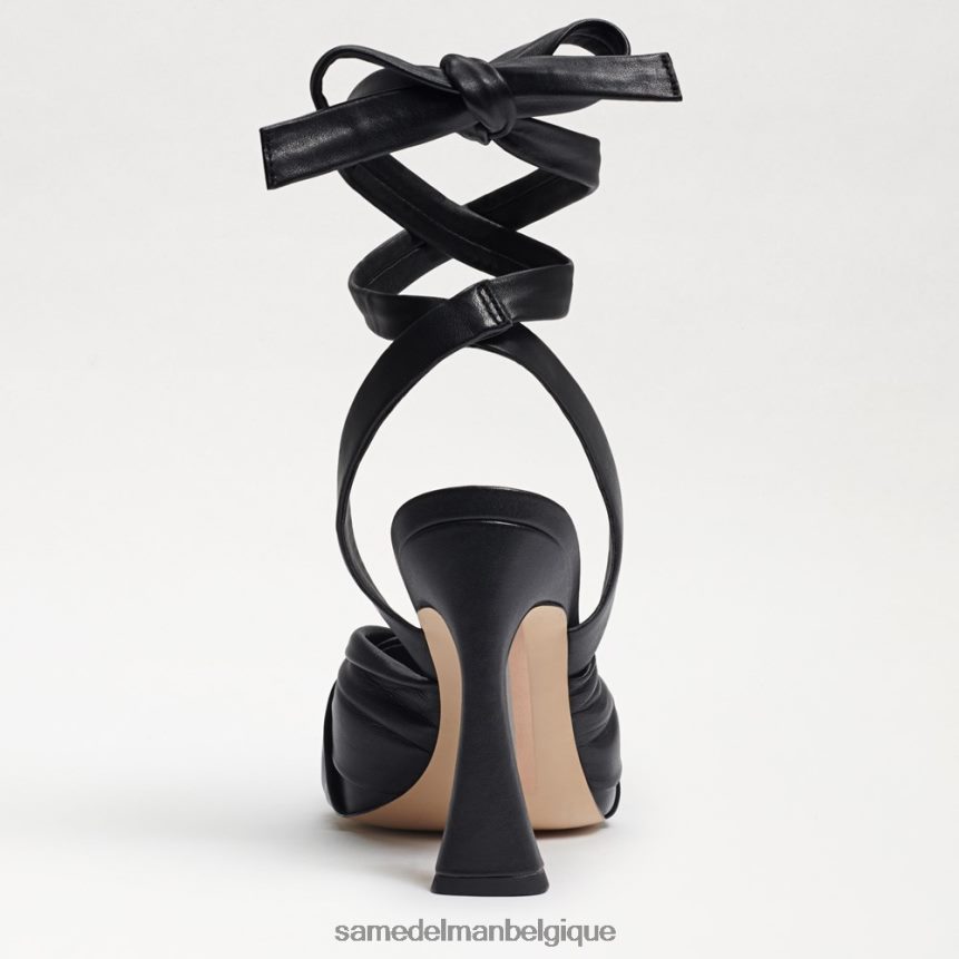 sandale à talons et lanières lenora Sam Edelman femmes Cuir noir JZ0XZ0868 chaussure