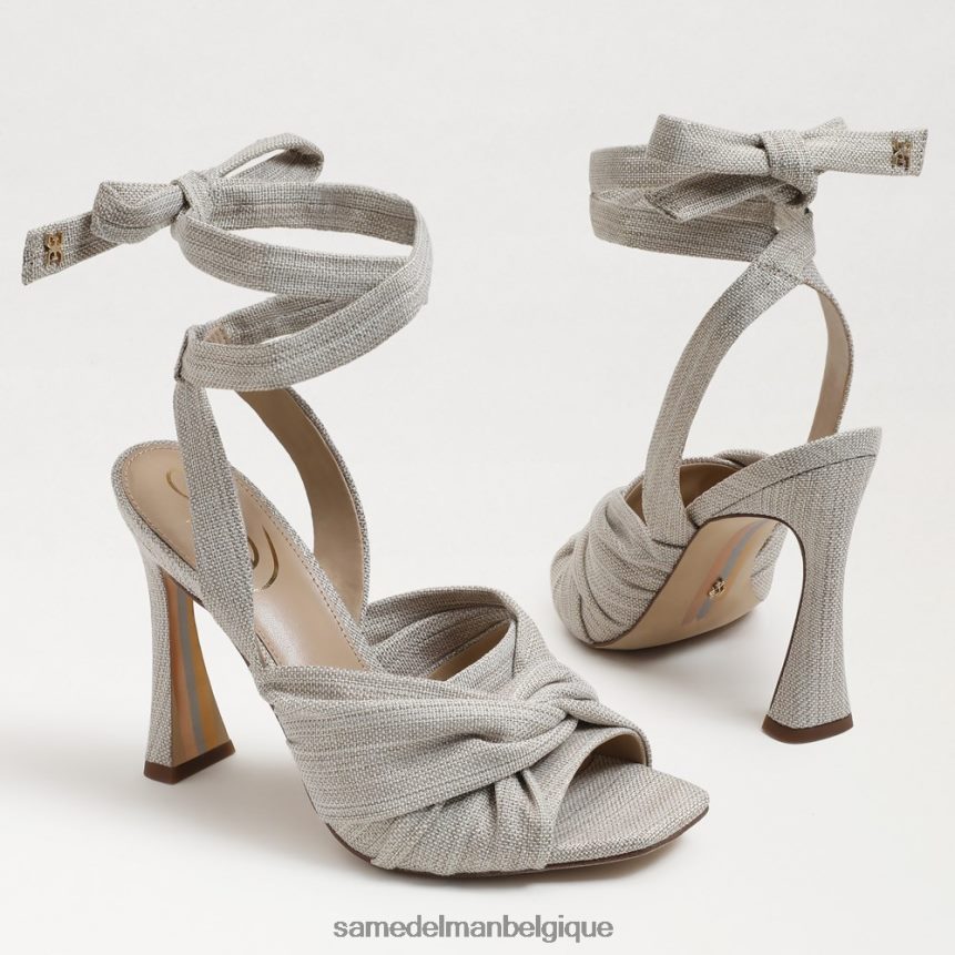 sandale à talons et lanières lenora Sam Edelman femmes lin naturel JZ0XZ0865 chaussure