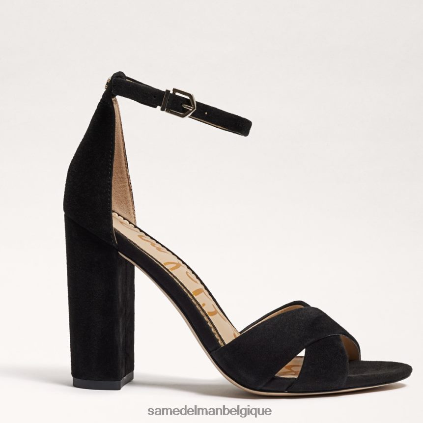 sandale yancy à bride cheville Sam Edelman femmes Suède noir JZ0XZ0774 chaussure