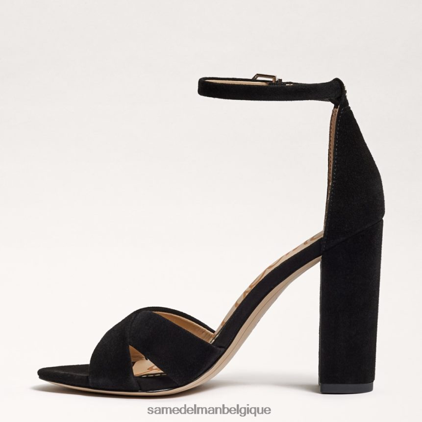 sandale yancy à bride cheville Sam Edelman femmes Suède noir JZ0XZ0774 chaussure