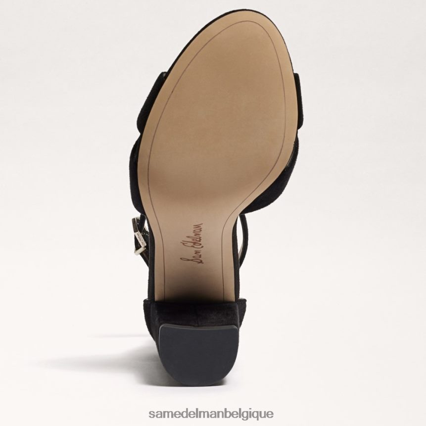 sandale yancy à bride cheville Sam Edelman femmes Suède noir JZ0XZ0774 chaussure