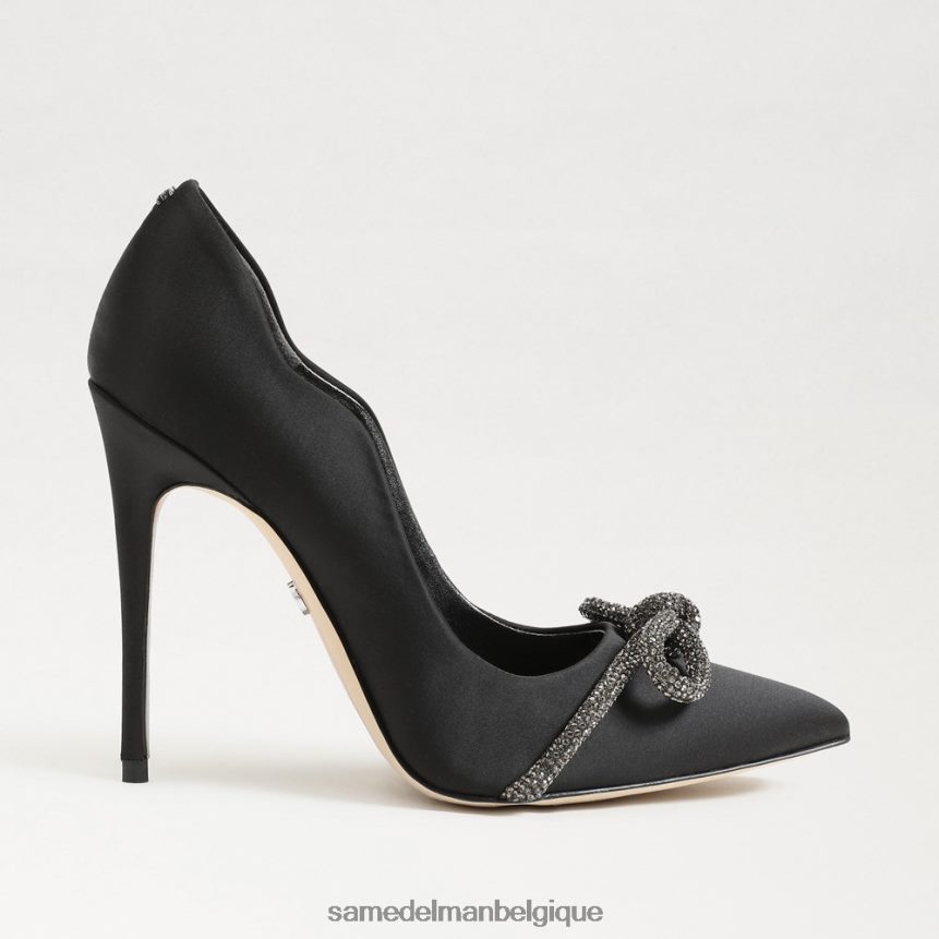 talon Deela à bout pointu Sam Edelman femmes satiné noir JZ0XZ0956 chaussure
