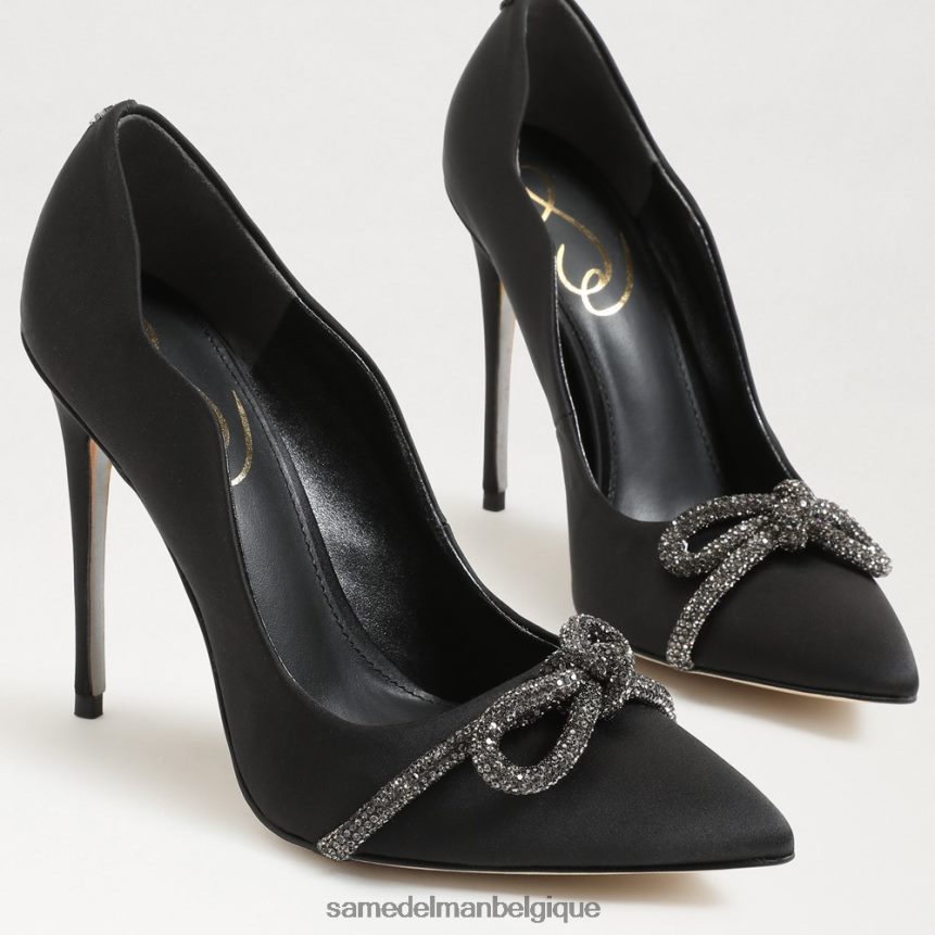 talon Deela à bout pointu Sam Edelman femmes satiné noir JZ0XZ0956 chaussure