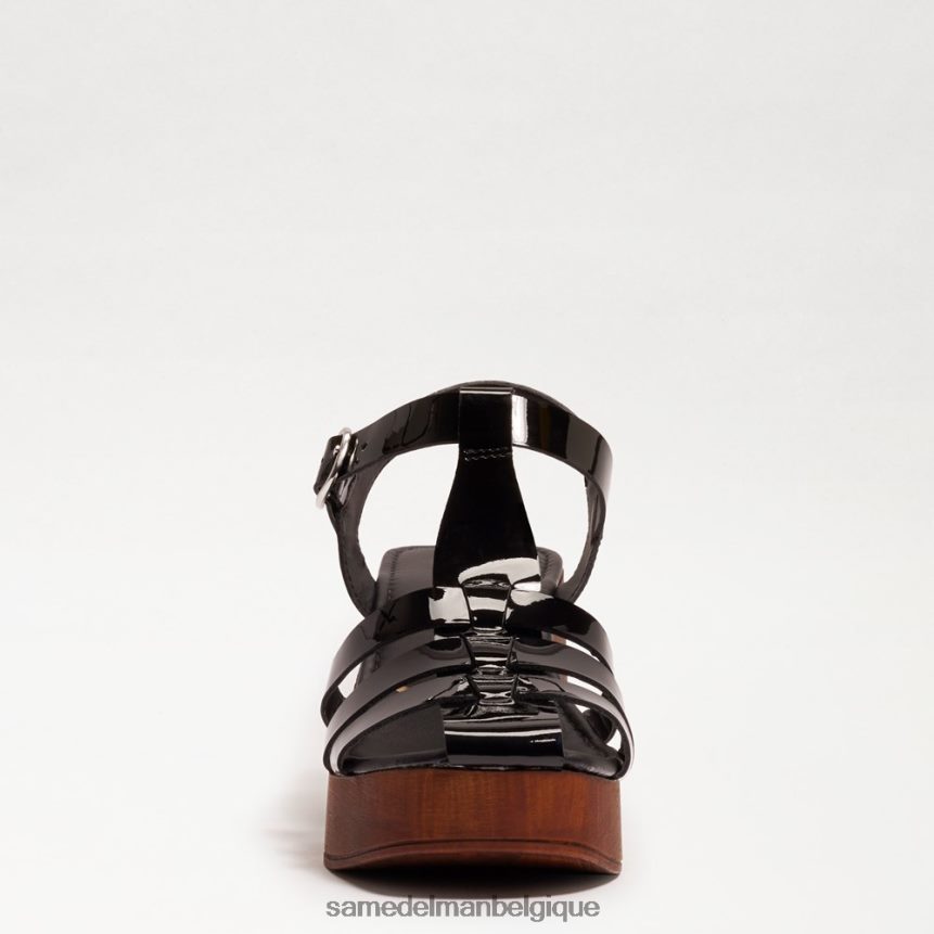 talon bloc plateforme margritte Sam Edelman femmes vernis noir JZ0XZ0660 chaussure