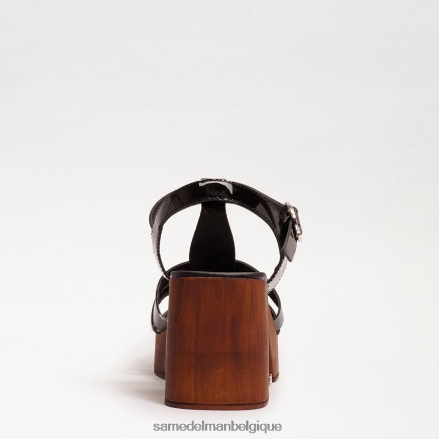 talon bloc plateforme margritte Sam Edelman femmes vernis noir JZ0XZ0660 chaussure