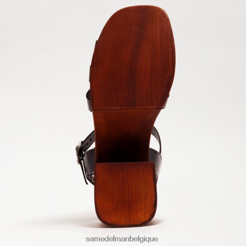 talon bloc plateforme margritte Sam Edelman femmes vernis noir JZ0XZ0660 chaussure