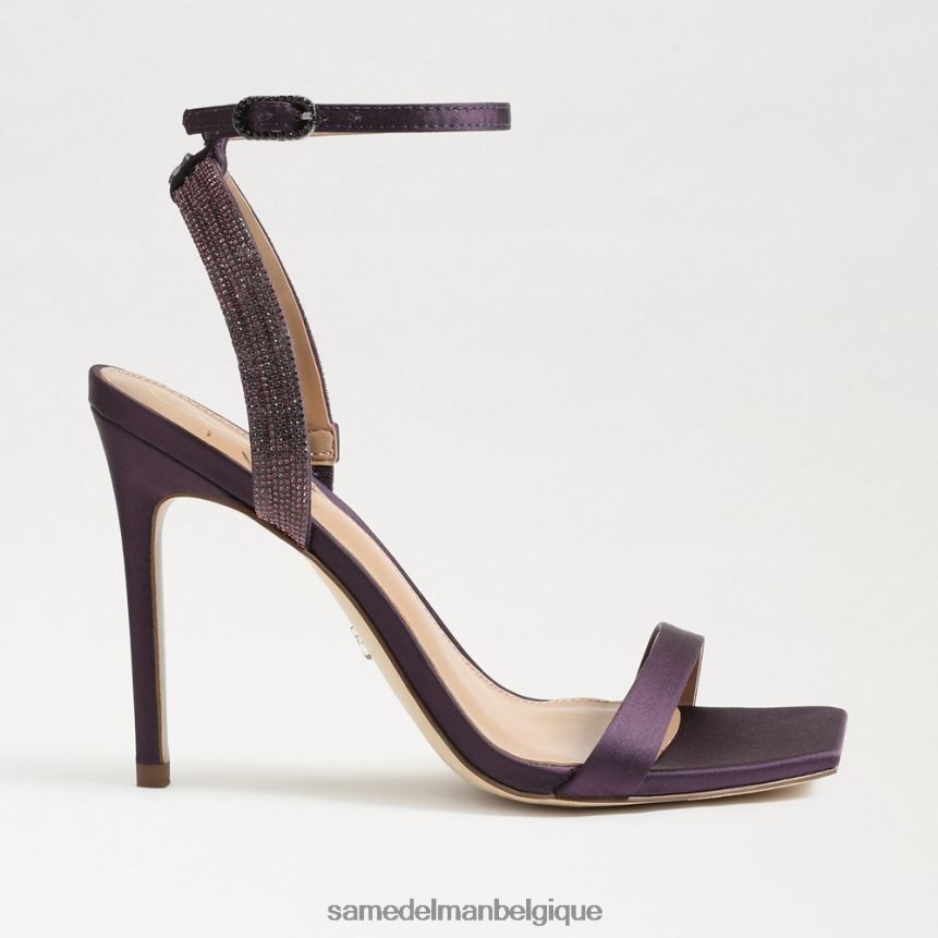 talon à bride cheville ophelia Sam Edelman femmes satiné d'aubergine JZ0XZ0539 chaussure